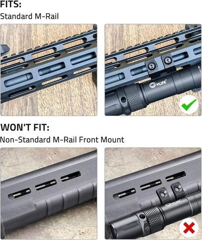 CVLIFE 1900 لومن مصباح يدوي تكتيكي متوافق مع السكك الحديدية Mlok، مجموعة ضوء ليزر بندقية عالية التجويف مع مفتاح التحكم عن بعد للضغط، ضوء تكتيكي قابل لإعادة الشحن لحظي in Kuwait