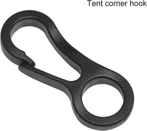 30PCS Tent Accessories Plastic Question Mark 6.6mm Hole Small Hooks with Retaining Plate Bag Glove 8 Shaped Hook Clip for Hanging Sky Window Fabric DIY Materials Tent Rope Fixation in Saudi Arabia