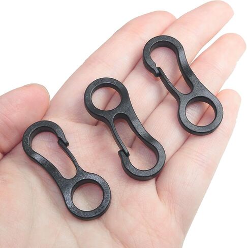 30PCS Tent Accessories Plastic Question Mark 6.6mm Hole Small Hooks with Retaining Plate Bag Glove 8 Shaped Hook Clip for Hanging Sky Window Fabric DIY Materials Tent Rope Fixation in Saudi Arabia