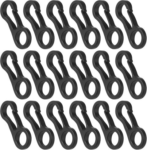 30PCS Tent Accessories Plastic Question Mark 6.6mm Hole Small Hooks with Retaining Plate Bag Glove 8 Shaped Hook Clip for Hanging Sky Window Fabric DIY Materials Tent Rope Fixation in Saudi Arabia