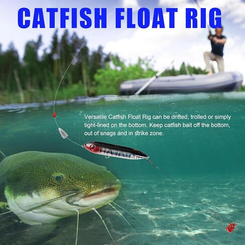 Catfish Rig Catfish Float Santee Cooper Catfishing Rig Catfishing Tackle with Circle Hooks Rattling Line Float Lure Popper Lure Chunky Catfish Rigs for Lake River Catfish in Saudi Arabia
