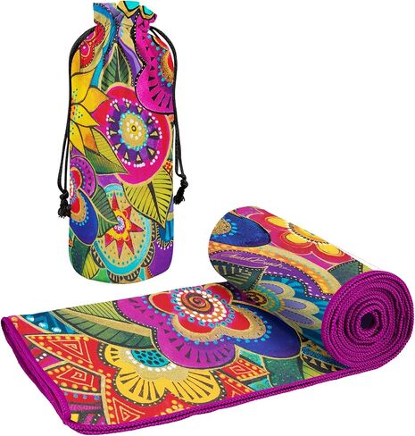 منشفة شاطئ كبيرة الحجم من الألياف الدقيقة - 40 × 63 بوصة، خالية من الرمال، سريعة الجفاف، فائقة النعومة، مثالية للسفر وحمام السباحة واليوجا والتخييم - تتضمن حقيبة سفر برباط متطابقة وزنابق ماء مونيه in Kuwait