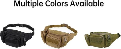 Tactical Waist Pack for Men - 8L Large Capacity Water Resistant Gun Pack for Outdoor Sports Hiking Travel Fishing (Black) in Saudi Arabia
