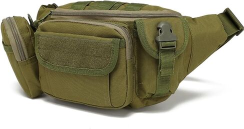 Tactical Waist Pack for Men - 8L Large Capacity Water Resistant Gun Pack for Outdoor Sports Hiking Travel Fishing (Black) in Saudi Arabia