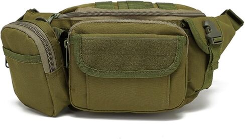 Tactical Waist Pack for Men - 8L Large Capacity Water Resistant Gun Pack for Outdoor Sports Hiking Travel Fishing (Black) in Saudi Arabia