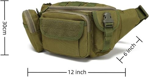 Tactical Waist Pack for Men - 8L Large Capacity Water Resistant Gun Pack for Outdoor Sports Hiking Travel Fishing (Black) in Saudi Arabia