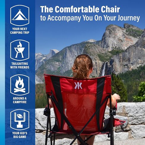 Kijaro Enjoy Versatile Folding Sports, Outdoor Chair & Lawn Chair, Dual Lock Feature, Destination Print - Cayman Blue Iguana in Kuwait