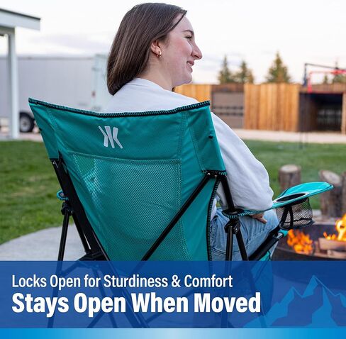 Kijaro Enjoy Versatile Folding Sports, Outdoor Chair & Lawn Chair, Dual Lock Feature, Destination Print - Cayman Blue Iguana in Kuwait