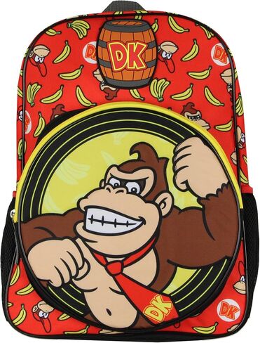حقيبة ظهر Bioworld Nintendo Donkey Kong حقيبة ظهر Gone Bananas مقاس 16 بوصة لألعاب الفيديو in Saudi Arabia