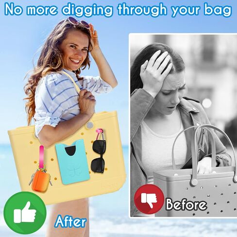 AIERSA Hooks Accessories for Bogg Bag Organizer,Bag Hanging Hooks for Charms Key Pouch Earphone Tassel Cup,Insert Attachment Compatible with Bogg Bag All Size (Black) in Kuwait