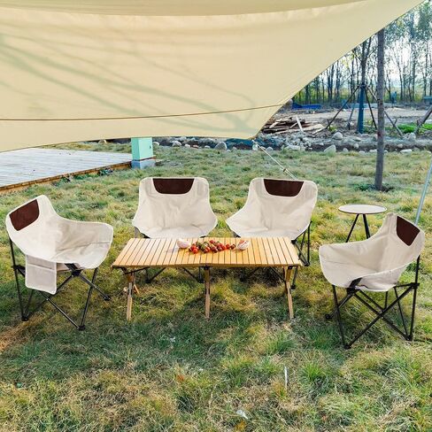 6 Pack Portable Chair Camping Chairs Outdoor Lightweight Folding Camp Chairs Compact Backpacking Chairs with 6 Carry Bag, Supports 330Lbs, Lawn Chair for Beach Travel Hiking, Desert Yellow in Saudi Arabia