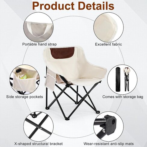 6 Pack Portable Chair Camping Chairs Outdoor Lightweight Folding Camp Chairs Compact Backpacking Chairs with 6 Carry Bag, Supports 330Lbs, Lawn Chair for Beach Travel Hiking, Desert Yellow in Saudi Arabia
