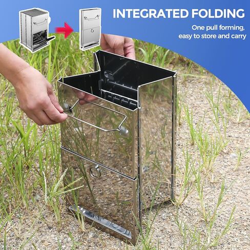 Folding Camping Stove Small Wood Burning Stove with Pot Rack and Raised Base Stainless Steel Portable Backpack Stove for Hiking Picnic Cooking Outdoor in Saudi Arabia