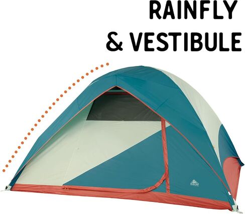 خيمة الظهر Kelty Discovery Basecamp، مأوى للتخييم على الظهر يتسع لـ 4 أو 6 أشخاص، سعة كبيرة، إعداد سريع وسهل التمزق، يتضمن كيس أشياء in Saudi Arabia