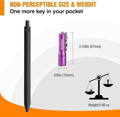 EverBrite Keychain LED Flashlight Mini Bright Key Ring Portable Pocket Torch for EDC, Party Favors, Night Reading, Camping, Power Outage, Emergency, AAA Battery Included, Blue in Kuwait