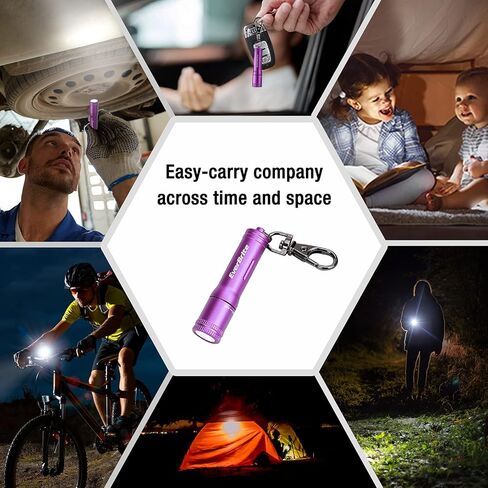 EverBrite Keychain LED Flashlight Mini Bright Key Ring Portable Pocket Torch for EDC, Party Favors, Night Reading, Camping, Power Outage, Emergency, AAA Battery Included, Blue in Kuwait