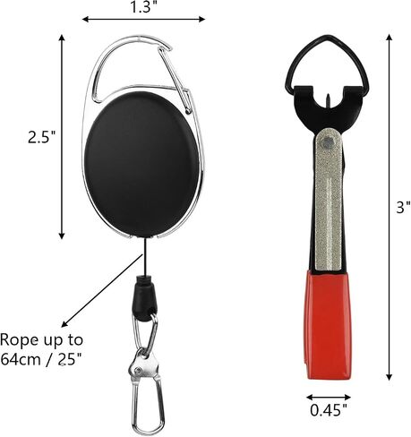 Cosmos Fishing Quick Knot Tying Tool Fly Fishing Nippers 4 in 1 Fly Line Clippers Hook Sharpener Hook Eye Needle Ket, Fly Fishing Knot Tying Kit with Zinger Retractor in Saudi Arabia