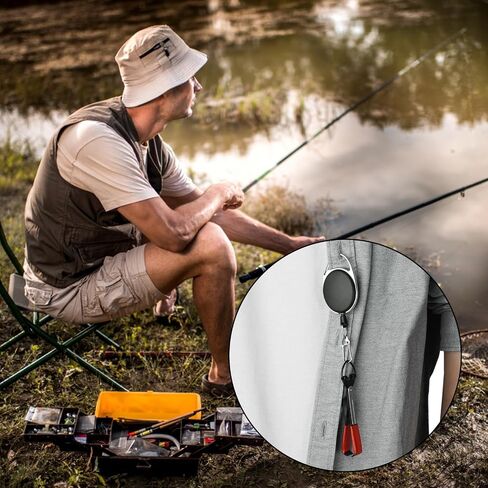 Cosmos Fishing Quick Knot Tying Tool Fly Fishing Nippers 4 in 1 Fly Line Clippers Hook Sharpener Hook Eye Needle Ket, Fly Fishing Knot Tying Kit with Zinger Retractor in Saudi Arabia