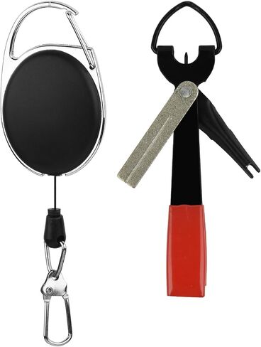 Cosmos Fishing Quick Knot Tying Tool Fly Fishing Nippers 4 in 1 Fly Line Clippers Hook Sharpener Hook Eye Needle Ket, Fly Fishing Knot Tying Kit with Zinger Retractor in Saudi Arabia