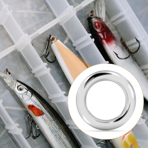 30 قطعة من حلقات الصيد المقسمة، حلقات طُعم الصيد من الفولاذ المقاوم للصدأ، حلقات شديدة التحمل لصيد الأسماك، مجموعة موصلات معدنية صلبة لخطاف الصيد والقفز in Kuwait