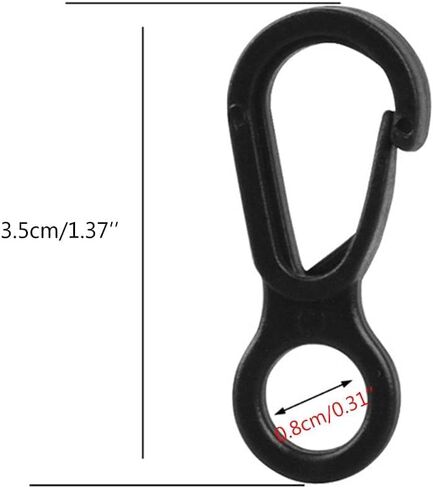 10Pcs Black Plastic Snap Clip Hook Camping Carabiner Buckle Multifunction Snap Hook Camping Equipment Tent Buckle Clips Tent Hooks for Lights Hanging to Canopy Outdoor Tent Accessories in Saudi Arabia