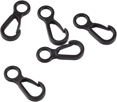 10Pcs Black Plastic Snap Clip Hook Camping Carabiner Buckle Multifunction Snap Hook Camping Equipment Tent Buckle Clips Tent Hooks for Lights Hanging to Canopy Outdoor Tent Accessories in Saudi Arabia