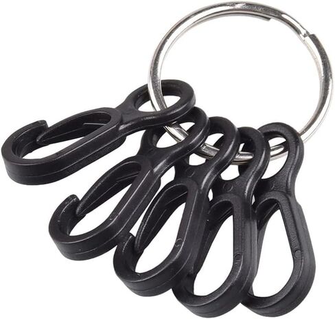 10Pcs Black Plastic Snap Clip Hook Camping Carabiner Buckle Multifunction Snap Hook Camping Equipment Tent Buckle Clips Tent Hooks for Lights Hanging to Canopy Outdoor Tent Accessories in Saudi Arabia
