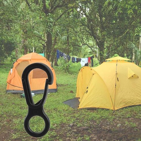 10Pcs Black Plastic Snap Clip Hook Camping Carabiner Buckle Multifunction Snap Hook Camping Equipment Tent Buckle Clips Tent Hooks for Lights Hanging to Canopy Outdoor Tent Accessories in Saudi Arabia