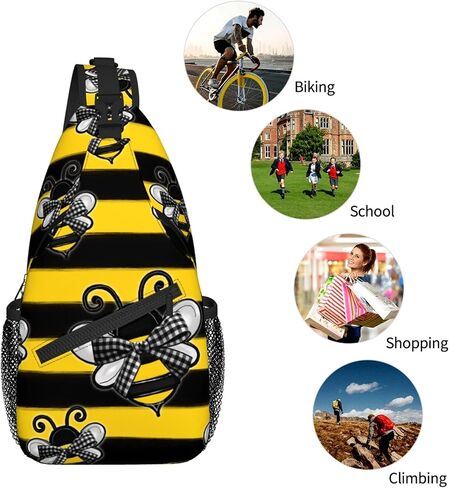 Cartoon Crossbody Sling Backpack, Fun Gifts Ideal Unisex Single Shoulder Bag for Travel, Hiking, Daily Use in Saudi Arabia