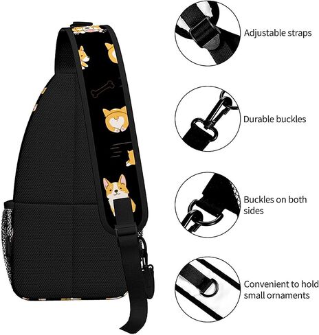 Cartoon Crossbody Sling Backpack, Fun Gifts Ideal Unisex Single Shoulder Bag for Travel, Hiking, Daily Use in Saudi Arabia