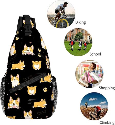 Cartoon Crossbody Sling Backpack, Fun Gifts Ideal Unisex Single Shoulder Bag for Travel, Hiking, Daily Use in Saudi Arabia