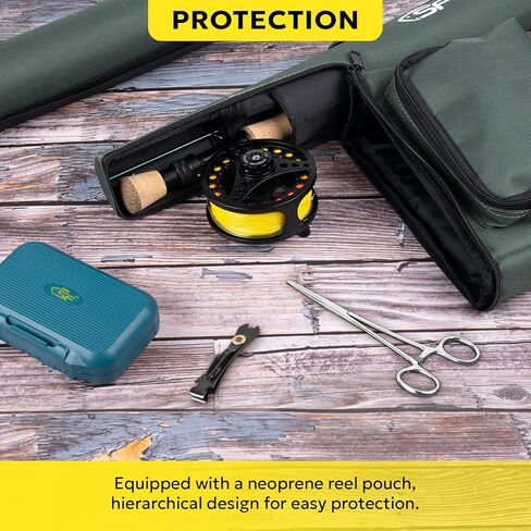 مجموعة أدوات كومبو لصيد الأسماك SF 6WT 9FT مكونة من 4 قطع شبه لامعة من اليشم الأخضر اللامع 24T من ألياف الكربون لسمك السلمون المرقط مع بكرة، علبة قضيب الطيران للسفر، صندوق الطيران، الذباب، قائد مدبب، أدوات ربط العقدة in Kuwait