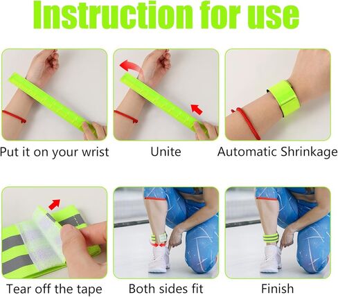 أشرطة عاكسة للمعصم والذراع والكاحل والساق وأشرطة شريطية عاكسة للسلامة في الهواء الطلق، معدات عاكسة عالية الوضوح للجري الليلي وركوب الدراجات والمشي، 4 قطع in Kuwait
