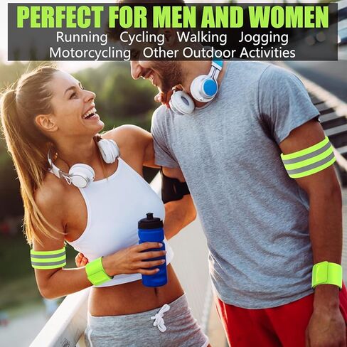 أشرطة عاكسة للمعصم والذراع والكاحل والساق وأشرطة شريطية عاكسة للسلامة في الهواء الطلق، معدات عاكسة عالية الوضوح للجري الليلي وركوب الدراجات والمشي، 4 قطع in Kuwait