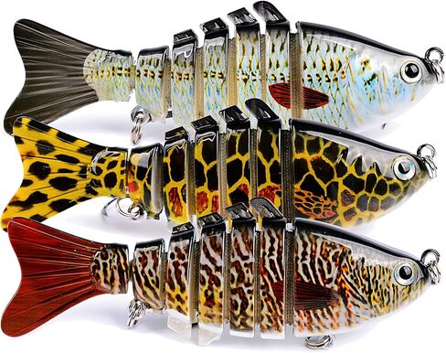 Fishing Lures for Freshwater and Saltwater, Lifelike Swimbait for Bass Trout Crappie Walleye Pike, Slow Sinking Bass Fishing Lure, Must-Have Fishing Gifts for Men, Family Fishing Gear Plugs in Saudi Arabia