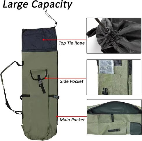 Fishing Rod Bag Storage Bags, Water-resistant Fishing Pole Case Portable Fishing Rod Carrier Case Foldable Fishing Organizer (Blue) in Saudi Arabia