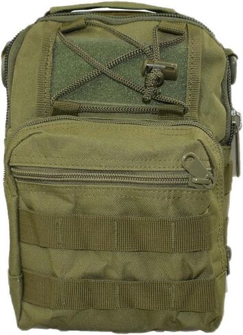 حقيبة ظهر تكتيكية من OKYUK، حزمة حقيبة رياضية عسكرية، حقيبة ظهر بحمالة كتف للحمل اليومي، حقيبة تكتيكية مولي للتخييم والمشي لمسافات طويلة، مع 6 رقع علم وإبزيمين لتسلق الجبال (كاكي) in Kuwait