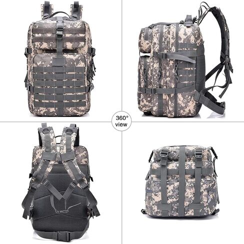 LIMHOO Tactical Military Backpack, Bug Out Bag 45L Large Capacity, 3 Day Assault Army Rucksack with USA Flag Patch (Acu Camo) in Saudi Arabia