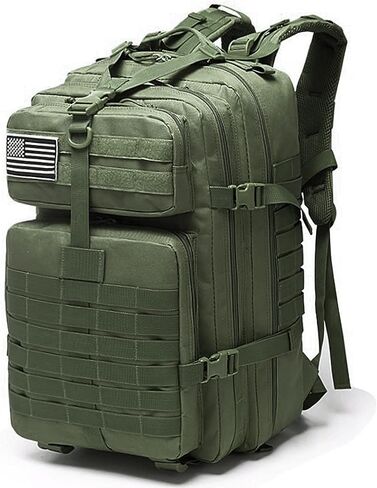 LIMHOO Tactical Military Backpack, Bug Out Bag 45L Large Capacity, 3 Day Assault Army Rucksack with USA Flag Patch (Acu Camo) in Saudi Arabia