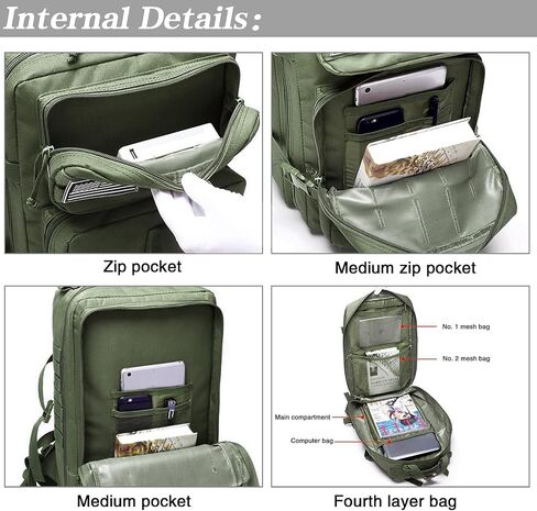 LIMHOO Tactical Military Backpack, Bug Out Bag 45L Large Capacity, 3 Day Assault Army Rucksack with USA Flag Patch (Acu Camo) in Saudi Arabia