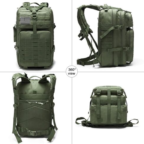LIMHOO Tactical Military Backpack, Bug Out Bag 45L Large Capacity, 3 Day Assault Army Rucksack with USA Flag Patch (Acu Camo) in Saudi Arabia