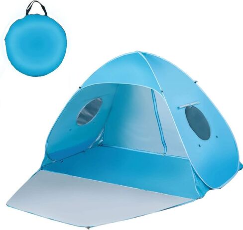 Extra Large Beach Tent Sun Shade Shelter Pop Up Instant Portable Outdoors 3-4 Person Beach Cabana Sets Up in Seconds, Blue, 78.7" L X 47.2" W X 51.2" H in Saudi Arabia