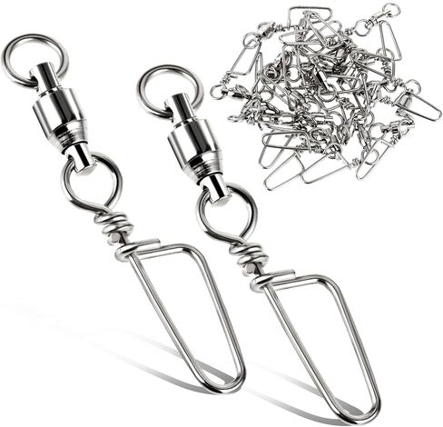 25PCS Fishing Snap Swivels, Ball Bearing Swivels with Stainless Steel Swivels Snaps Connector Corrosion Resistant Fishing Tackle High Strength for Freshwater Saltwater in Saudi Arabia