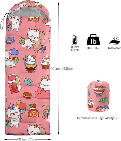 BailiPromise Camping Sleeping Bags,Mermaid Horse Butterfly Starry Sky 3 Season Warm & Cool Weather,Lightweight,Waterproof Sleeping Bags for Adults & Kids,Traveling,and Outdoors,Camping Gear Equipment in Saudi Arabia