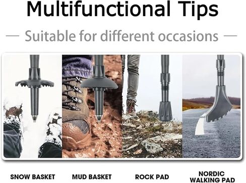 Ultralight Telescopic Trekking Poles | Walking Sticks | Natural Cork Grips | Quick Lock | Nylon Storage Bag Included in Saudi Arabia