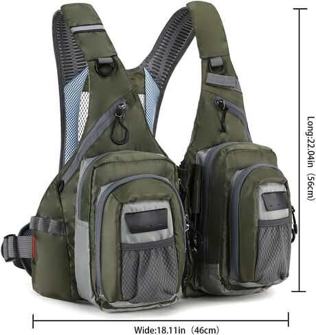 Fishing Vest Fly Fishing Luya Stream Fishing Multi-Pocket Sizes are Adjustable for Both Men and Women in Saudi Arabia