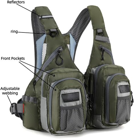 Fishing Vest Fly Fishing Luya Stream Fishing Multi-Pocket Sizes are Adjustable for Both Men and Women in Saudi Arabia