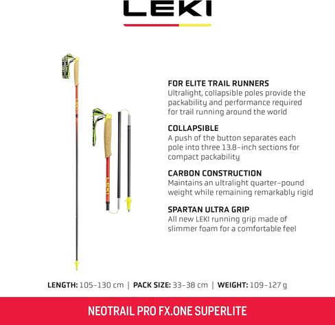 LEKI Neotrail Pro FX.One Superlite Carbon Collapsible Lightweight Trekking Poles for Hiking & Trail Running in Saudi Arabia