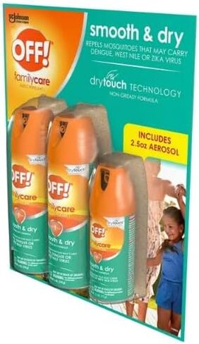 عن! بخاخ طارد للحشرات ناعم وجاف من فاميلي كير، تركيبة مسحوق جاف، رذاذ الحشرات مع حماية طويلة الأمد من البعوض (2) 6 أونصة و(1) 2.5 أونصة in Kuwait