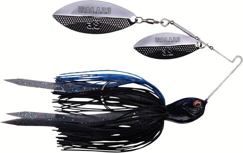 U.S.A BASS TACKLE Apache Attack Spinnerbait Largemouth Smallmouth Spotted Bass Premium Fishing Bait Handtied Skirt Custom Blades Heavy Duty Hook in Saudi Arabia